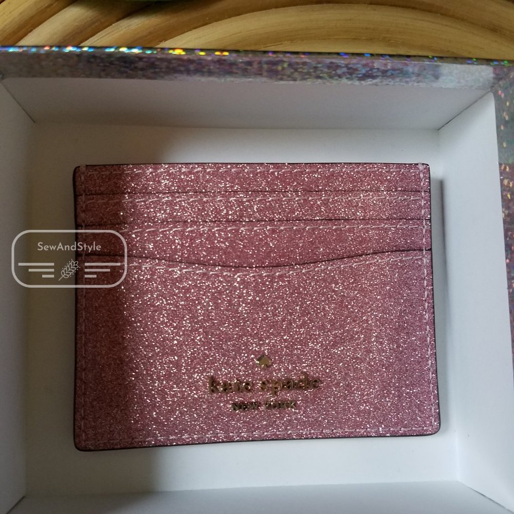 Kate Spade Small Boxed Slim Card Holder Pink Rose - Picture 10 of 11